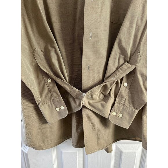 Vtg DKNY Men's Dress Shirt in Tan 16 1/2" 32-33 Sleeve Made In Guatemala - Picture 9 of 9